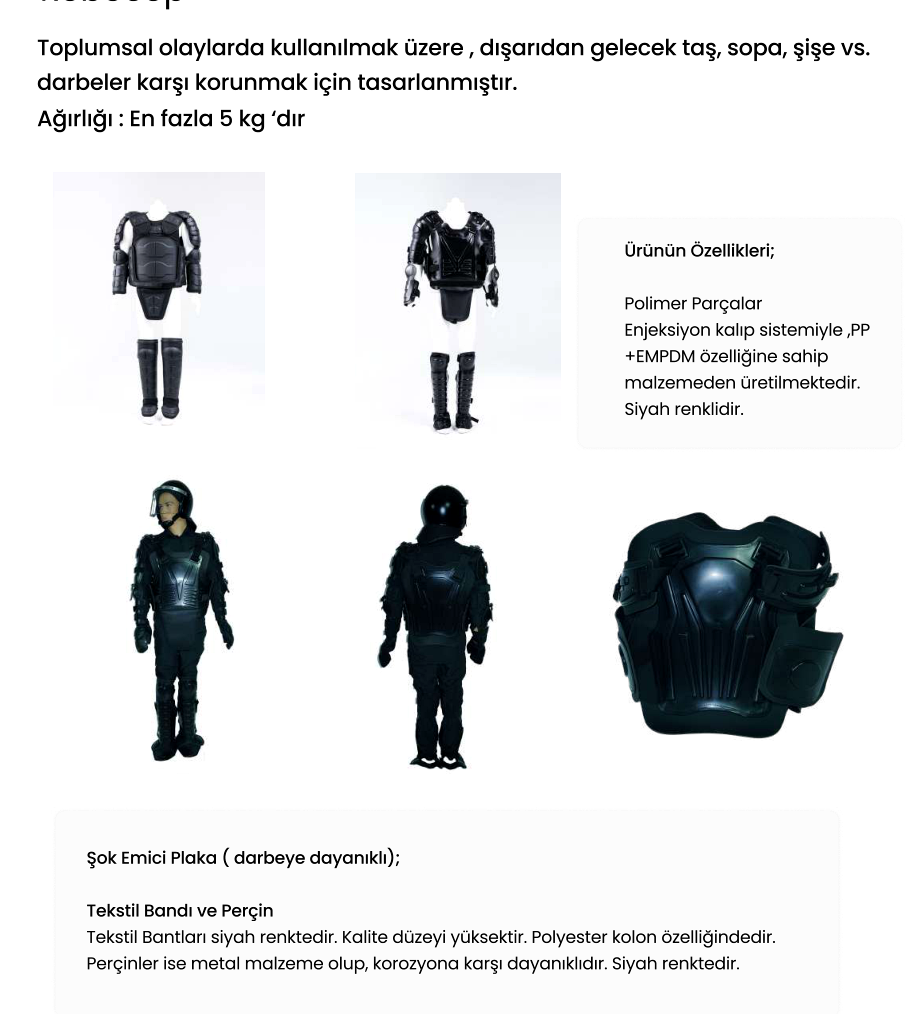 Anti-Riot Gaz Maskesi Broşürü